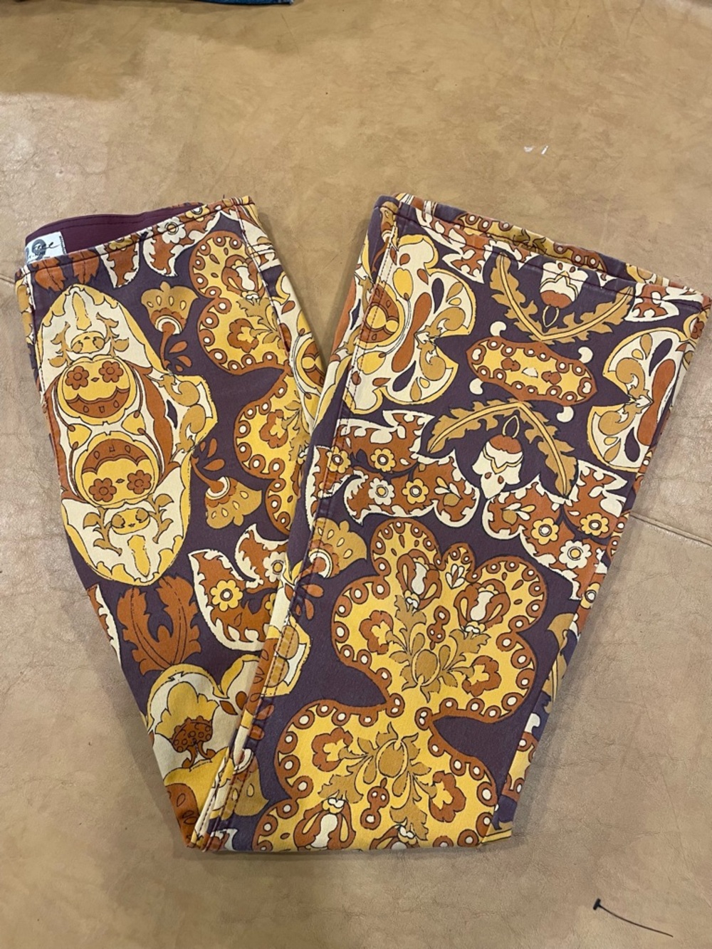 We The Free Paisley Bootcut Pants in Mustards & Browns